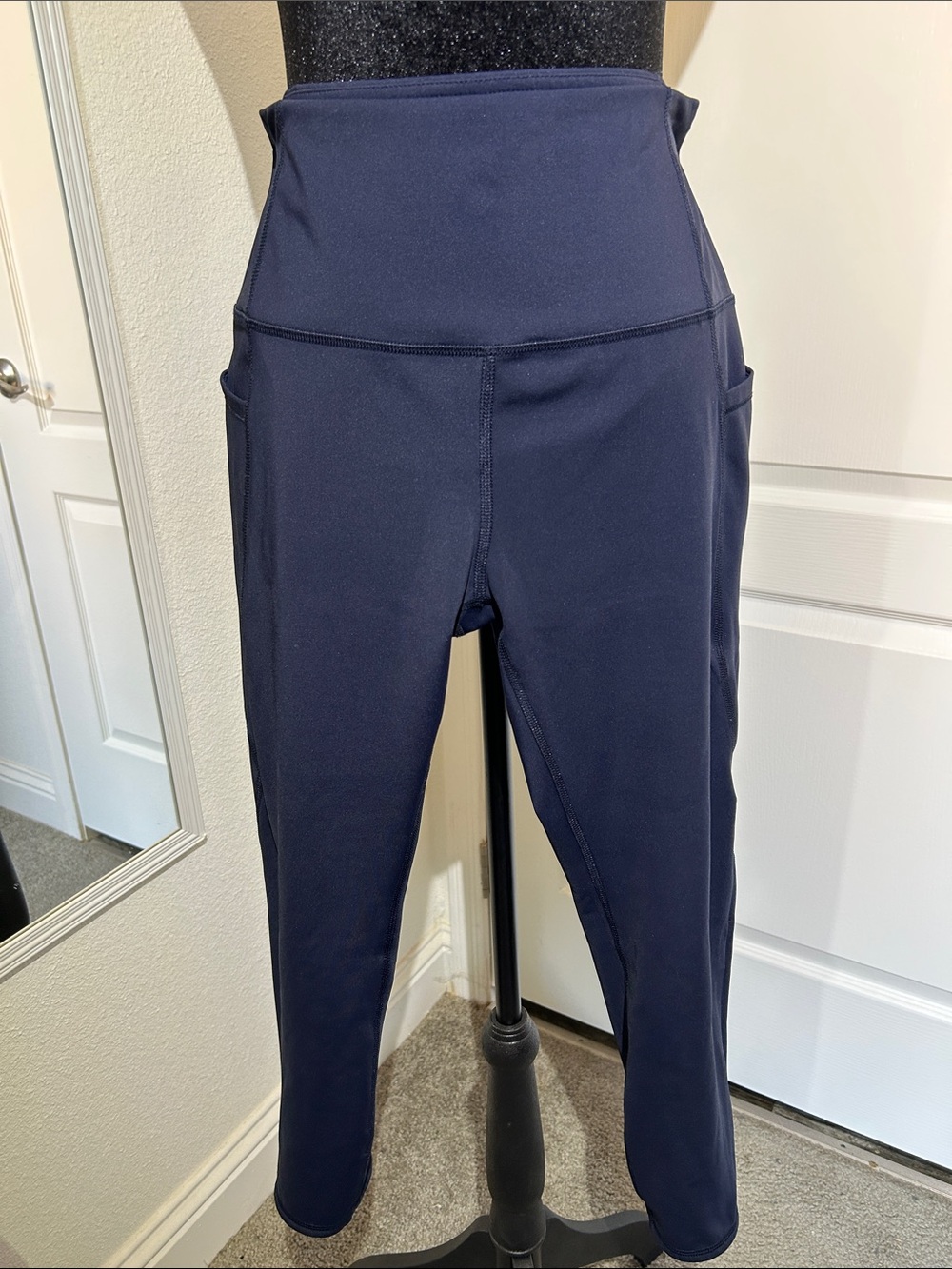 RBX Navy High-Waist Leggings with Side Pockets
